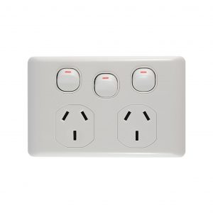 Double GPO with Extra Switch 10A/16A 250V AC | BASIX Series