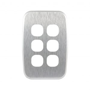 Brushed Aluminium 6 Gang Cover Plate to suit LS106V