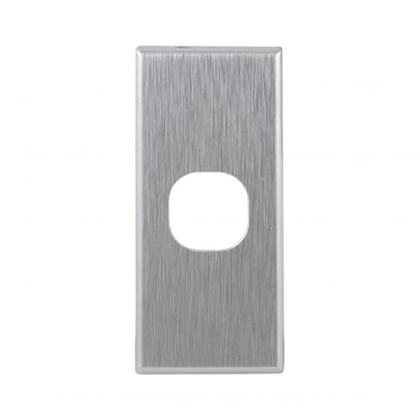 Brushed Aluminium Cover Plate 1 Gang Architrave | Suits GEO Series