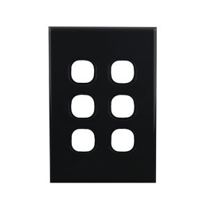 6 Gang Grid Plate BLACK | BASIX S Series