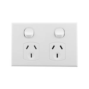 Double Pole Power Outlet Double 10A 250V AC | BASIX S