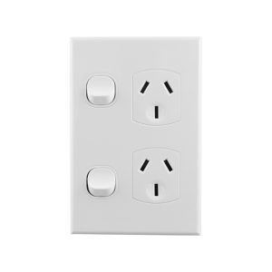 Vertical Double Power Point 10A 250V AC | BASIX S