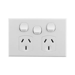 Double Power Point With Extra Switch 10A 250V AC | BASIX S Series