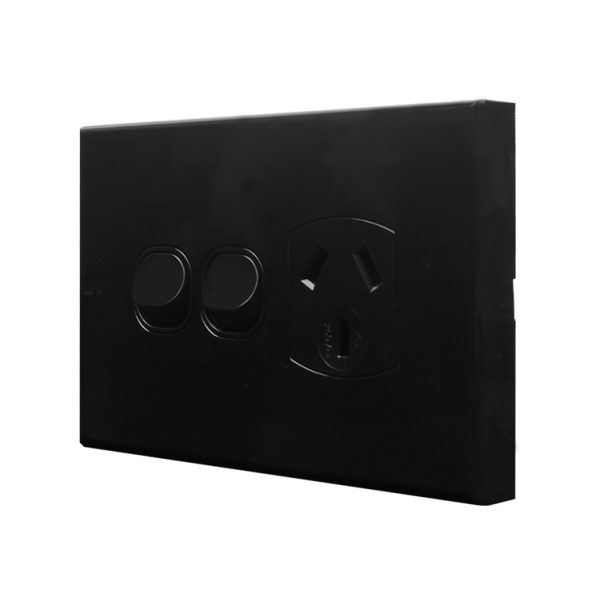 Single Power Point with Extra Switch - BLACK - Image 2