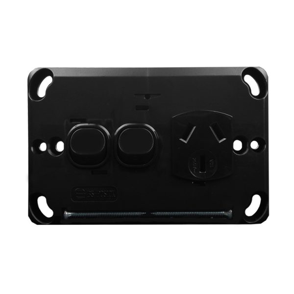 Single Power Point with Extra Switch - BLACK - Image 3