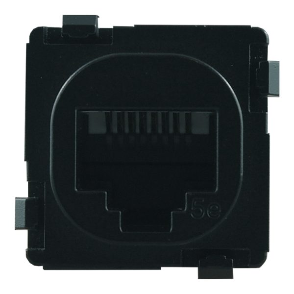 RJ45 Mech CAT5E Data Jack in MATTE BLACK