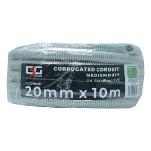 20mm Corrugated Conduit UPVC 10M Roll Grey