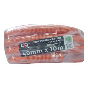 40mm Corrugated Conduit Heavy Duty 10M Roll Orange