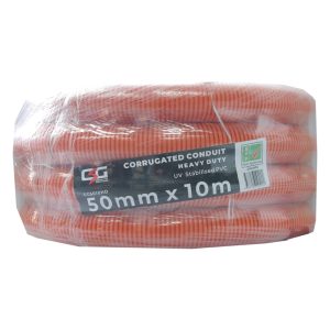 50mm Corrugated Conduit Heavy Duty 10M Roll Orange