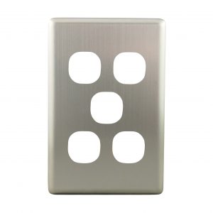 Stainless Steel Cover Plate 5 Gang | Suits BASIX S Series