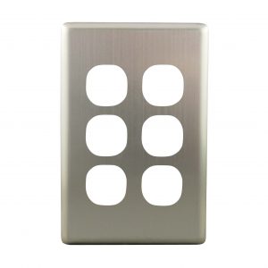 Stainless Steel Cover Plate 6 Gang | Suits BASIX S Series