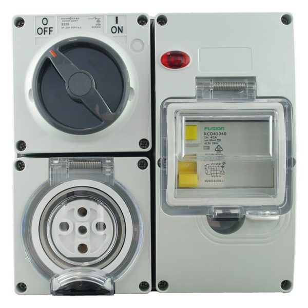 RCD Protected Outlet 10A 5 Pin 500V AC IP66